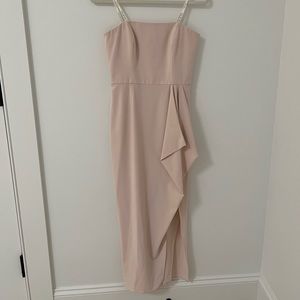 Halston Heritage light pink strapless dress